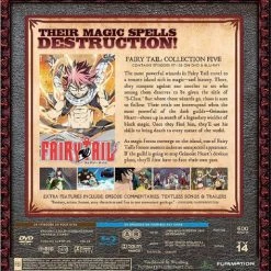 FUNIMATION/CRUNCHYROLL Fairy Tail Collection 5 Blu-ray/DVD -Outlet Blu-ray Store 704400015267 anime fairy tail collection five blu ray dvd combo back