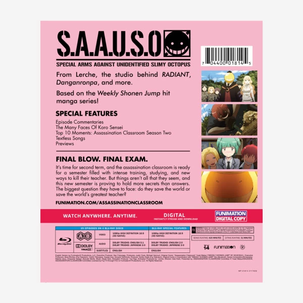 FUNIMATION/CRUNCHYROLL Assassination Classroom Season 2 Classics Blu-Ray 4 FUNIMATION/CRUNCHYROLL Assassination Classroom Season 2 Classics Blu-Ray - Image 2