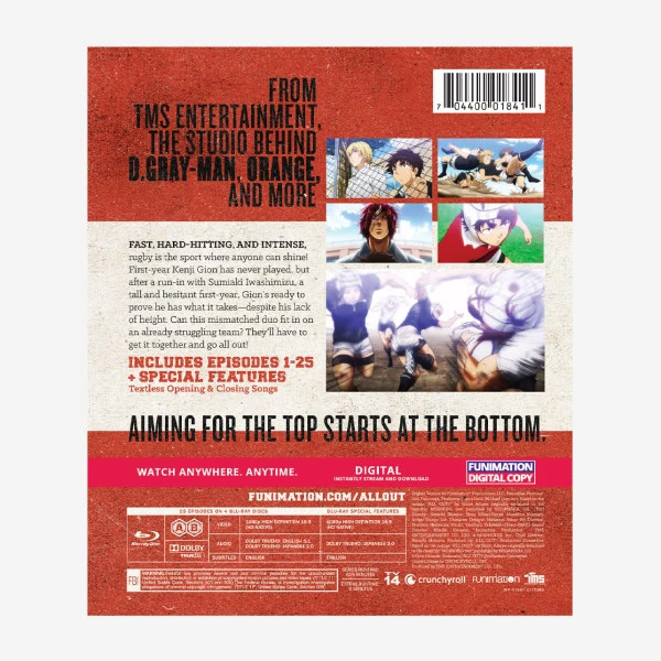 FUNIMATION/CRUNCHYROLL ALL OUT!! Complete Series Blu-ray 4 FUNIMATION/CRUNCHYROLL ALL OUT!! Complete Series Blu-ray - Image 2