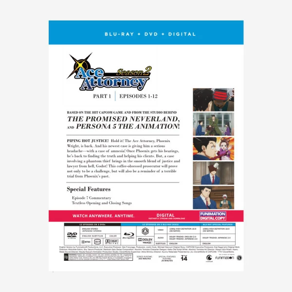 FUNIMATION/CRUNCHYROLL Ace Attorney Season 2 Part 1 Blu-ray/DVD 4 FUNIMATION/CRUNCHYROLL Ace Attorney Season 2 Part 1 Blu-ray/DVD - Image 2