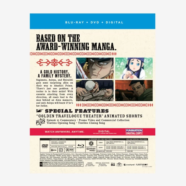 FUNIMATION/CRUNCHYROLL Golden Kamuy Season 2 Blu-ray/DVD 4 FUNIMATION/CRUNCHYROLL Golden Kamuy Season 2 Blu-ray/DVD - Image 2