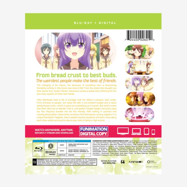 FUNIMATION/CRUNCHYROLL Three Leaves Three Colors Essentials Blu-ray 4 FUNIMATION/CRUNCHYROLL Three Leaves Three Colors Essentials Blu-ray - Image 2