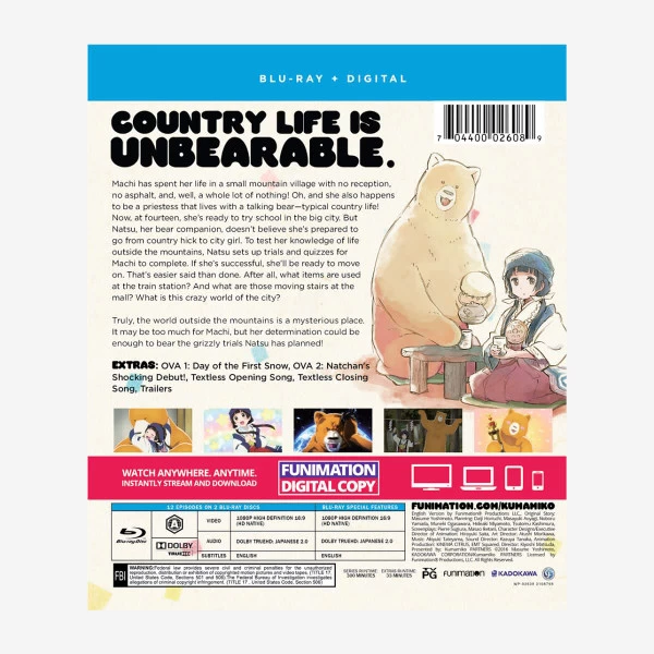 FUNIMATION/CRUNCHYROLL Kumamiko Essentials Blu-ray 4 FUNIMATION/CRUNCHYROLL Kumamiko Essentials Blu-ray - Image 2