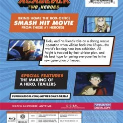 FUNIMATION/CRUNCHYROLL My Hero Academia Two Heroes Steelbook Blu-ray -Outlet Blu-ray Store 704400102455 anime my hero academia two heroes steelbook blu ray back