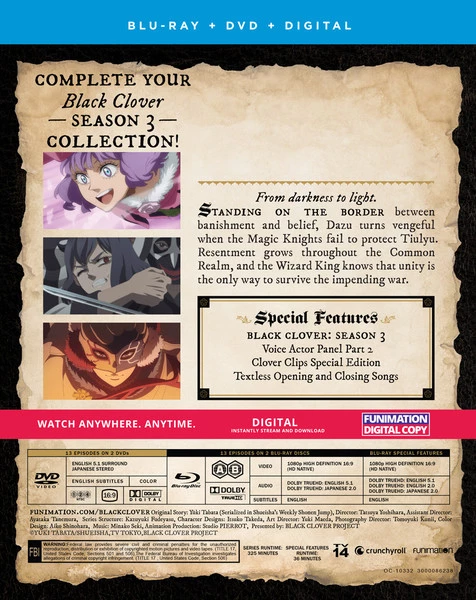 FUNIMATION/CRUNCHYROLL Black Clover Season 3 Part 5 Blu-ray/DVD 4 FUNIMATION/CRUNCHYROLL Black Clover Season 3 Part 5 Blu-ray/DVD - Image 2