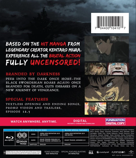 FUNIMATION/CRUNCHYROLL Berserk The Complete Series Essentials Blu-ray 4 FUNIMATION/CRUNCHYROLL Berserk The Complete Series Essentials Blu-ray - Image 2