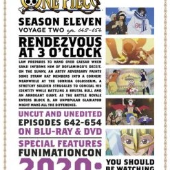 FUNIMATION/CRUNCHYROLL One Piece Season 11 Part 2 Blu-ray/DVD -Outlet Blu-ray Store 704400104190 anime one piece season 11 part 2 blu ray dvd back