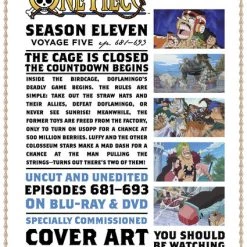 FUNIMATION/CRUNCHYROLL One Piece Season 11 Part 5 Blu-ray/DVD -Outlet Blu-ray Store 704400104220 anime one piece season 11 part 5 blu ray dvd back
