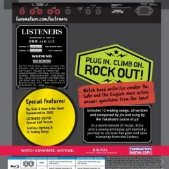 FUNIMATION/CRUNCHYROLL Listeners Blu-ray -Outlet Blu-ray Store 704400104565 anime listeners blu ray back