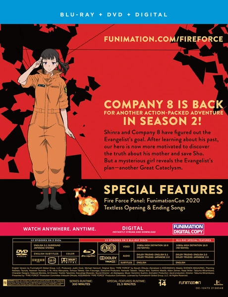 FUNIMATION/CRUNCHYROLL Fire Force Season 2 Part 1 Blu-ray/DVD 4 FUNIMATION/CRUNCHYROLL Fire Force Season 2 Part 1 Blu-ray/DVD - Image 2