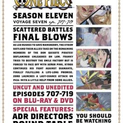 FUNIMATION/CRUNCHYROLL One Piece Season 11 Part 7 Blu-ray/DVD -Outlet Blu-ray Store 704400105272 anime one piece season 11 part 7 blu ray dvd back