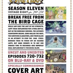 FUNIMATION/CRUNCHYROLL One Piece Season 11 Part 8 Blu-ray/DVD -Outlet Blu-ray Store 704400105289 anime one piece season 11 part 8 blu ray dvd back