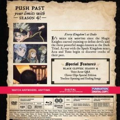 FUNIMATION/CRUNCHYROLL Black Clover Season 4 Blu-ray/DVD 5 FUNIMATION/CRUNCHYROLL Black Clover Season 4 Blu-ray/DVD -Outlet Blu-ray Store 704400106019 anime black clover season 4 blu ray dvd back