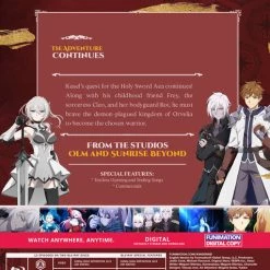 FUNIMATION/CRUNCHYROLL King's Raid Successors Of The Will Part 2 Blu-ray -Outlet Blu-ray Store 704400106040 anime kings raid successors of the will part 2 blu ray back