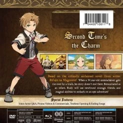 FUNIMATION/CRUNCHYROLL Mushoku Tensei Jobless Reincarnation Season 1 Part 1 Blu-ray/DVD -Outlet Blu-ray Store 704400106118 anime mushoku tensei jobless reincarnation season 1 part 1 blu ray dvd back